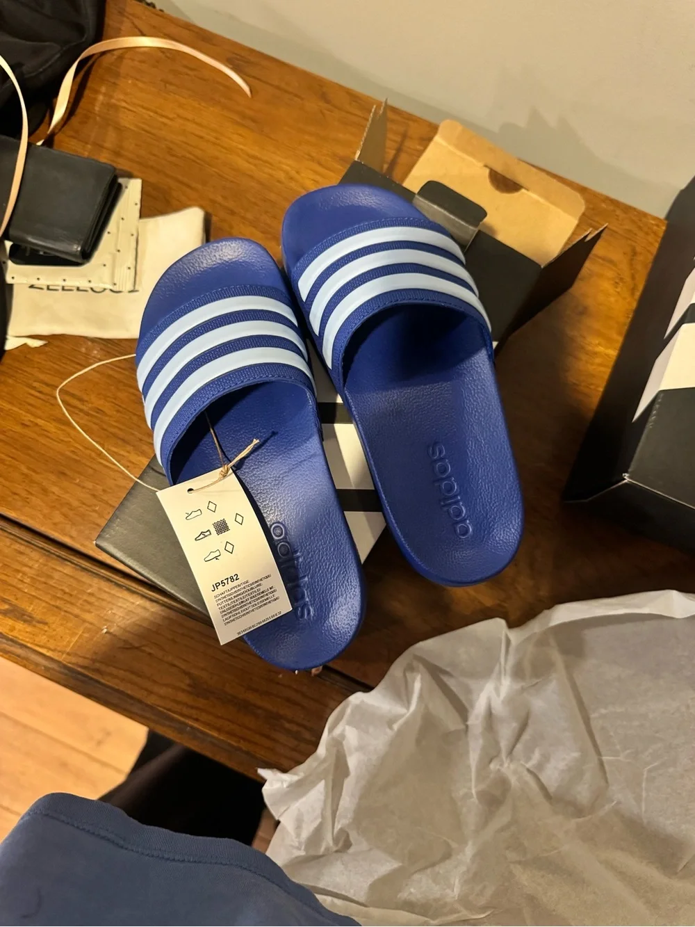 Brand new! adidas Slide Sandals in Navy and Light Blue - kids 2